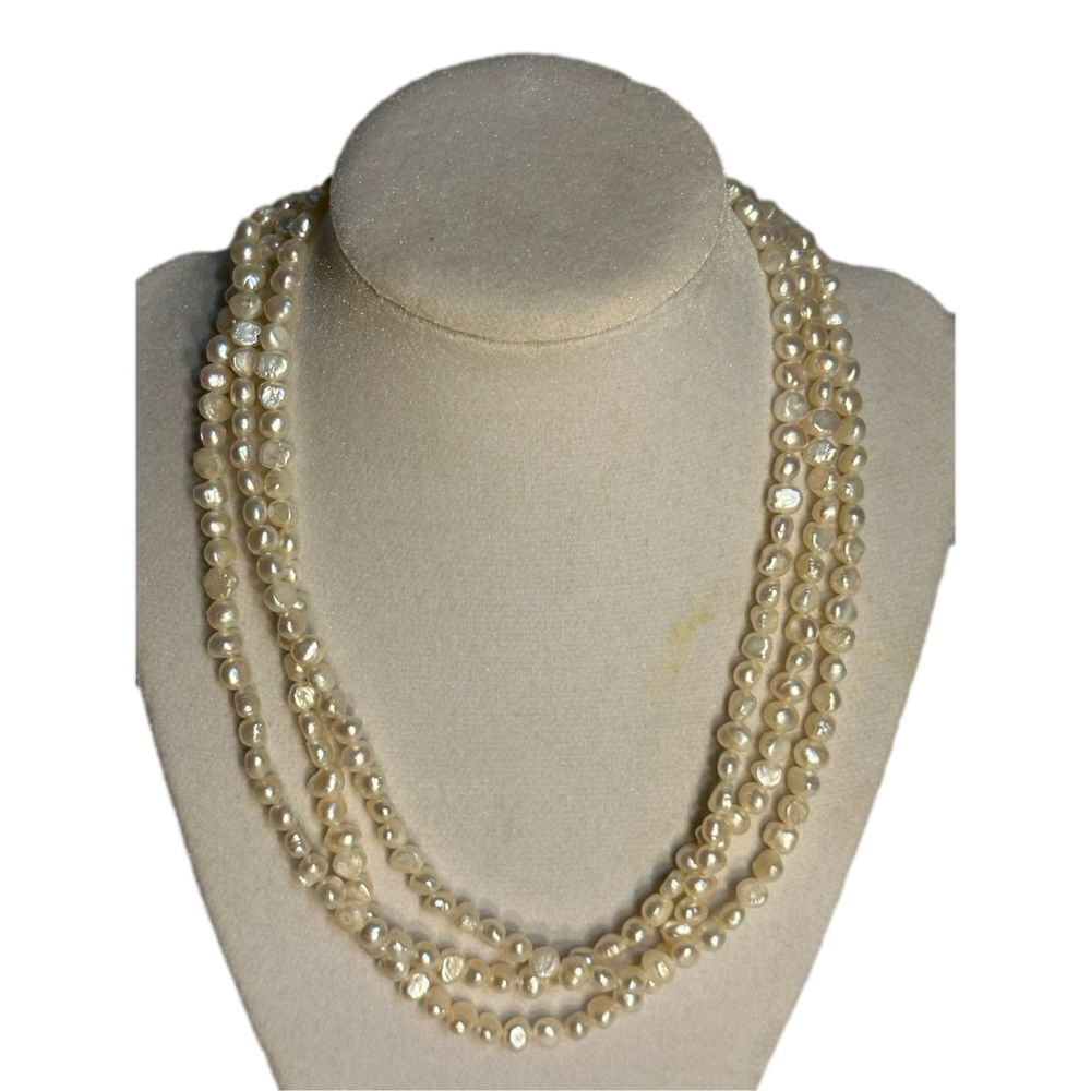 Freshwater Pearl 3 Strand Necklace 17 inch